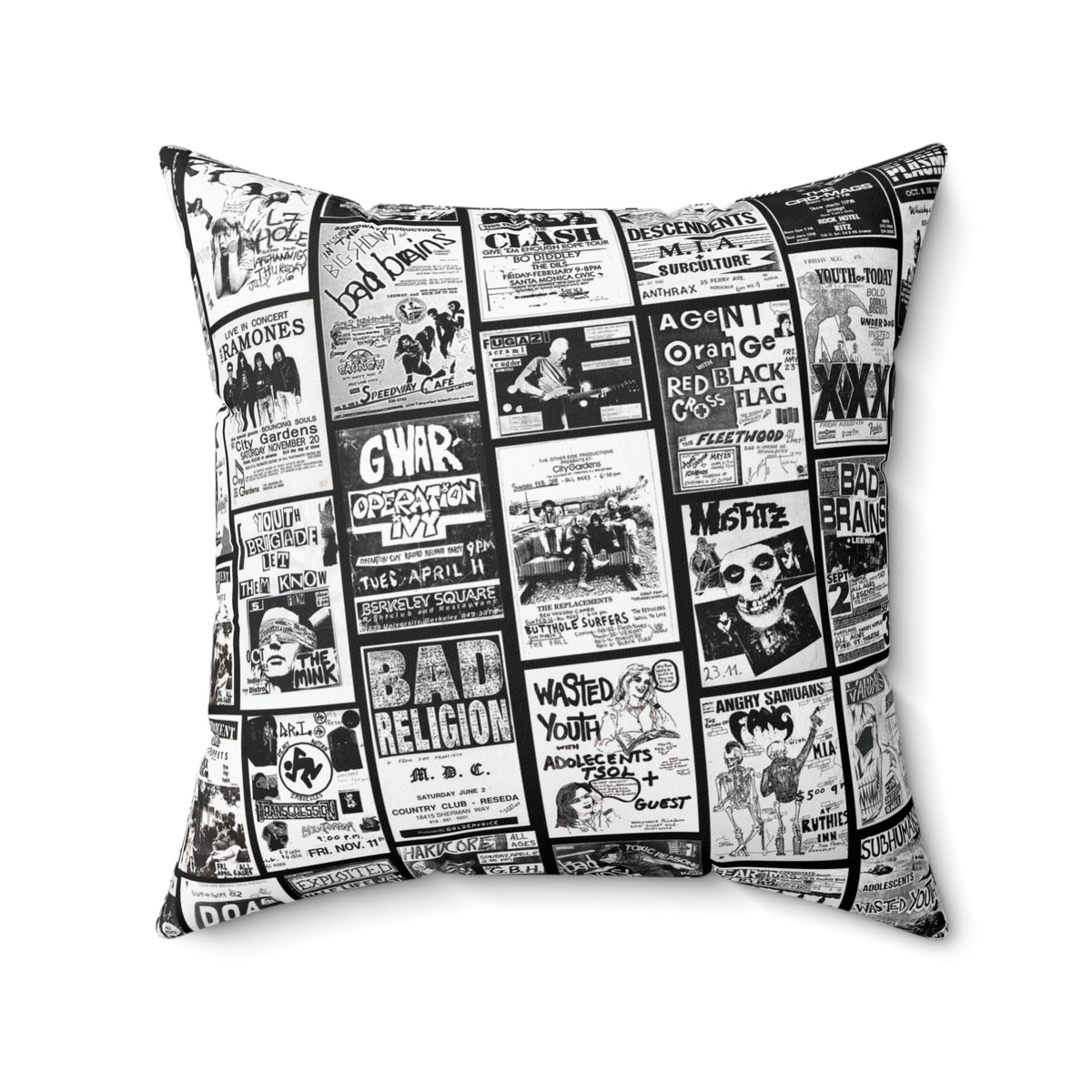 Punk Rock Band Show Throw Pillow: Vintage Music Lover Gift