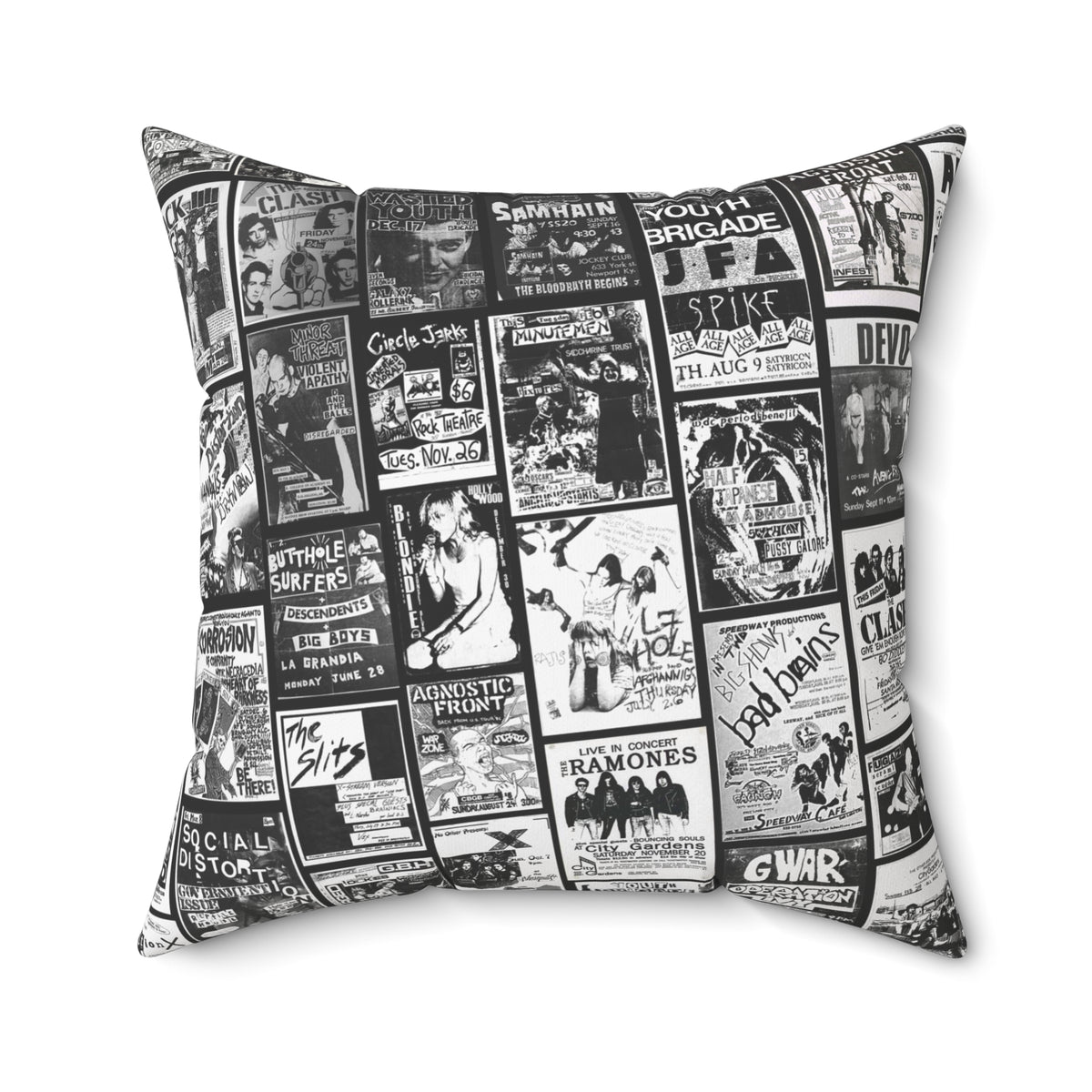 Punk Rock Band Show Throw Pillow: Vintage Music Lover Gift