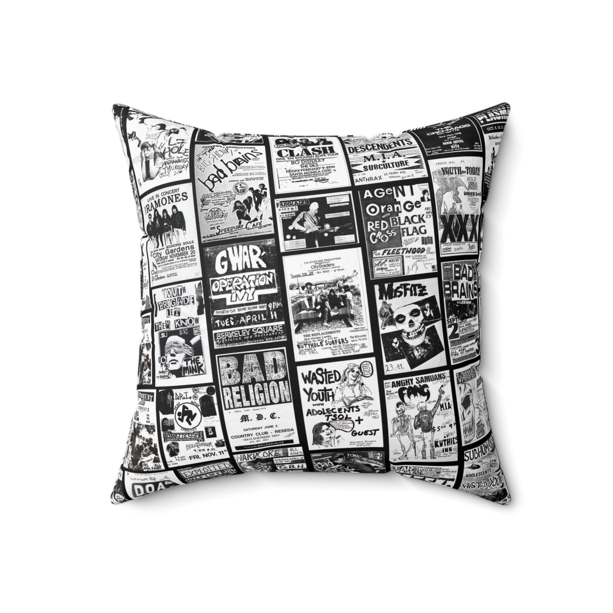 Punk Rock Band Show Throw Pillow: Vintage Music Lover Gift