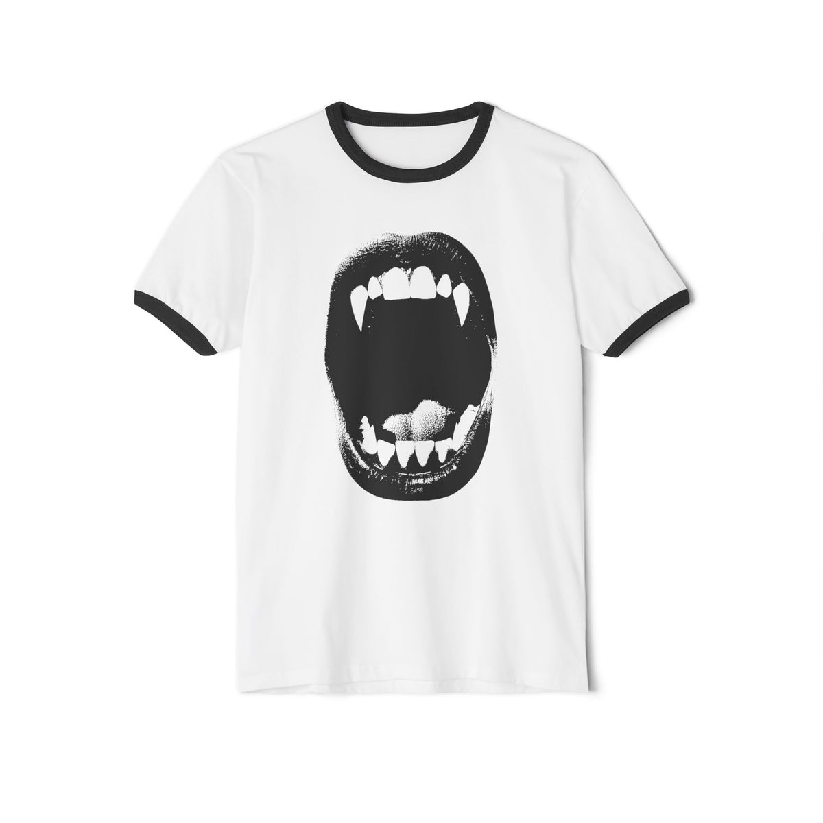 Vampire Fangs Mouth Ringer Tee | Gothic Vampire Bite Shirt