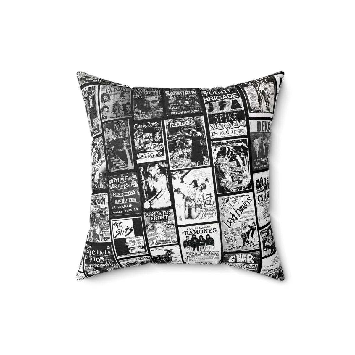 Punk Rock Band Show Throw Pillow: Vintage Music Lover Gift
