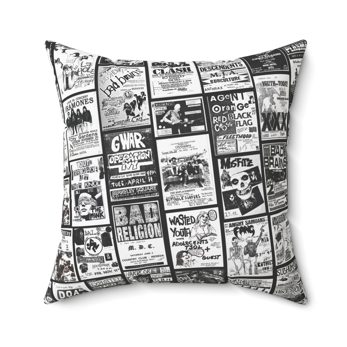 Punk Rock Band Show Throw Pillow: Vintage Music Lover Gift