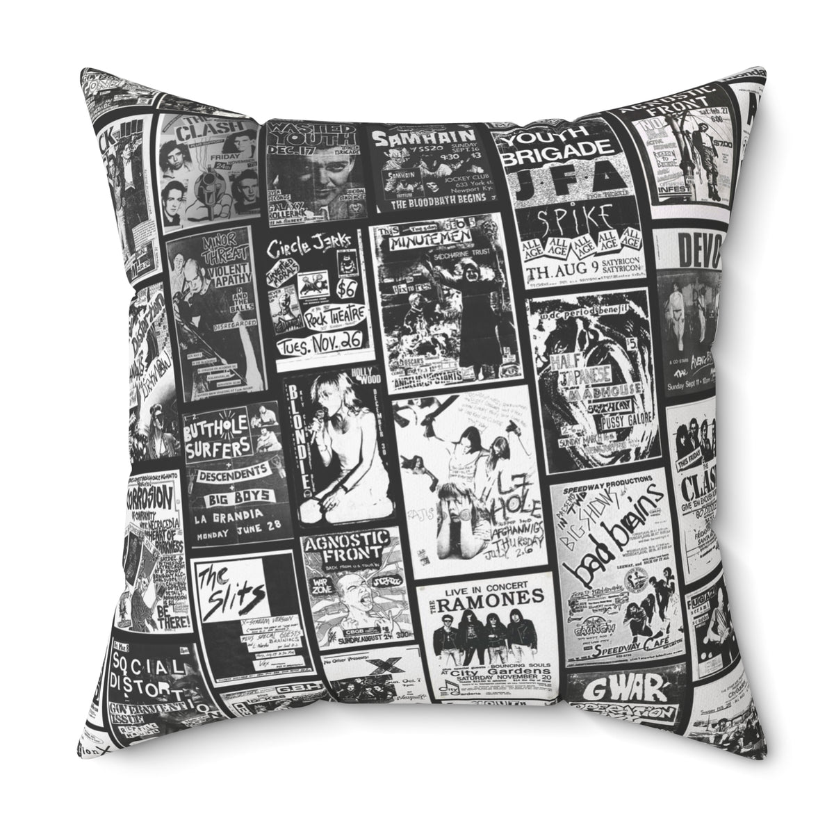 Punk Rock Band Show Throw Pillow: Vintage Music Lover Gift