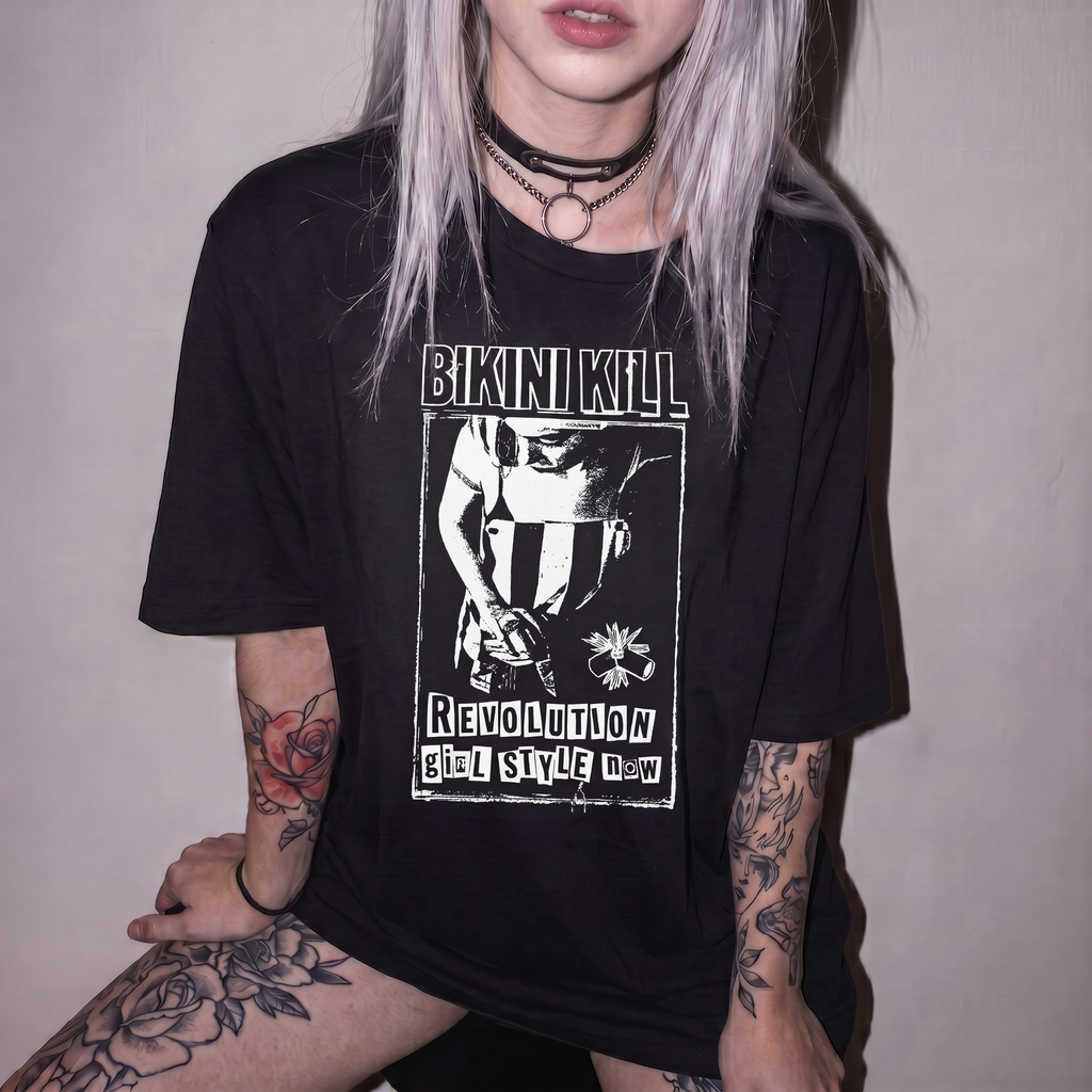 Bikini Kill DIY Riot Grrrl Tee | Punk Rock Feminist Shirt