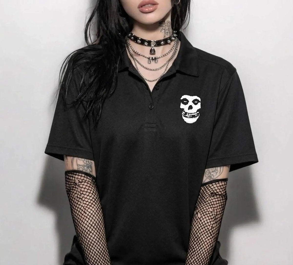 Horror Punk Polo | Crimson Ghost Work Shirt