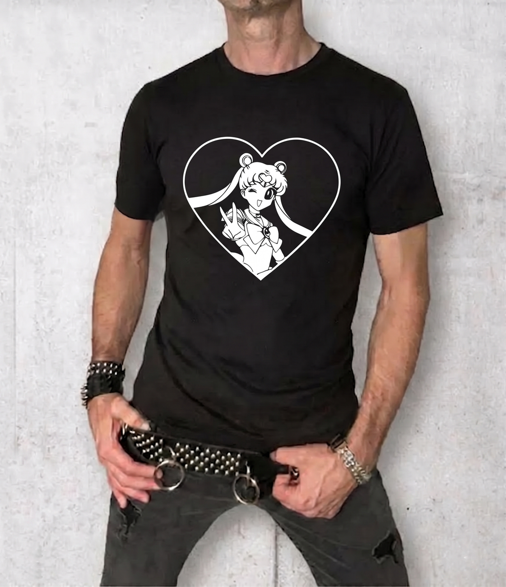 Sailor Girl Heart Illustration Tee | Ringer Shirt
