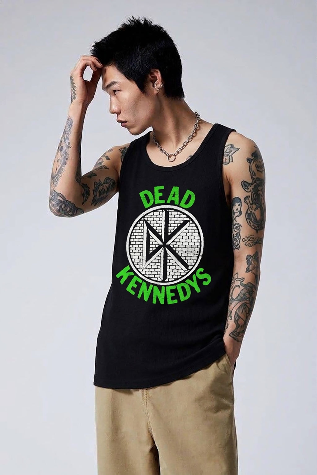 Dead Kennedys logo Tank Top | Punk Band Graphic, Neon Green Text