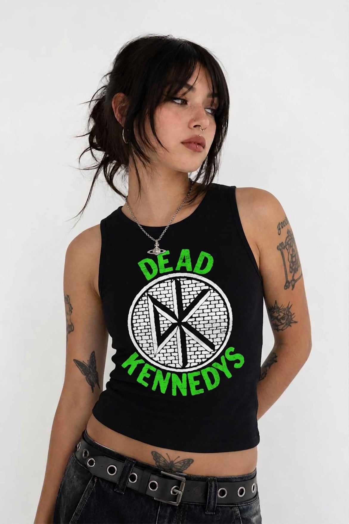 Dead Kennedys logo Tank Top | Punk Band Graphic, Neon Green Text