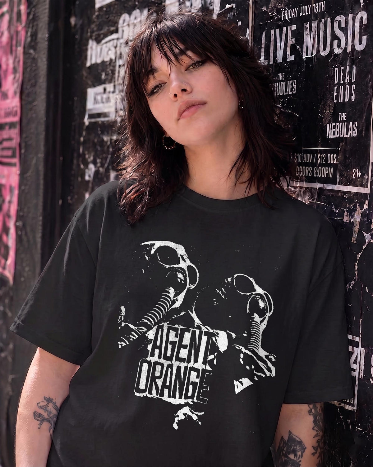 Agent Orange Punk Tee: DIY Graphic soft cotton shirt
