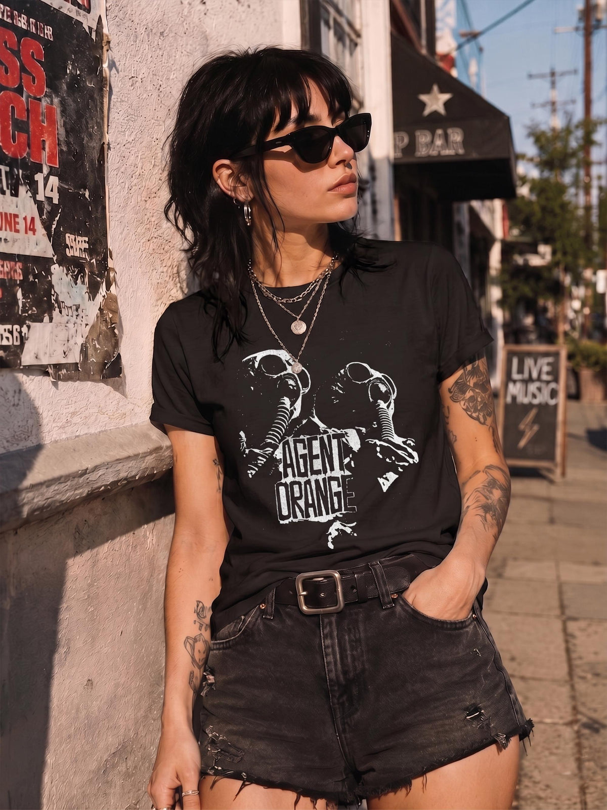 Agent Orange Punk Tee: DIY Graphic soft cotton shirt