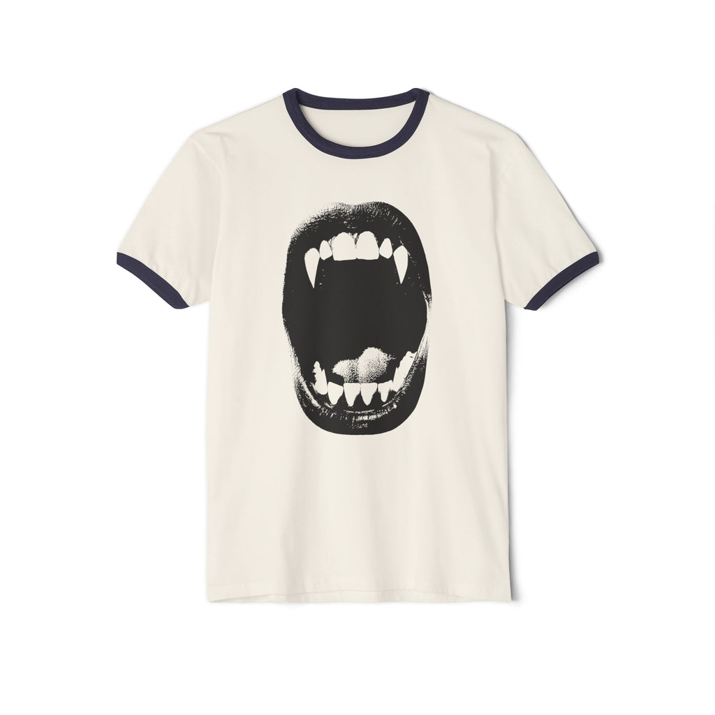 Vampire Fangs Mouth Ringer Tee | Gothic Vampire Bite Shirt