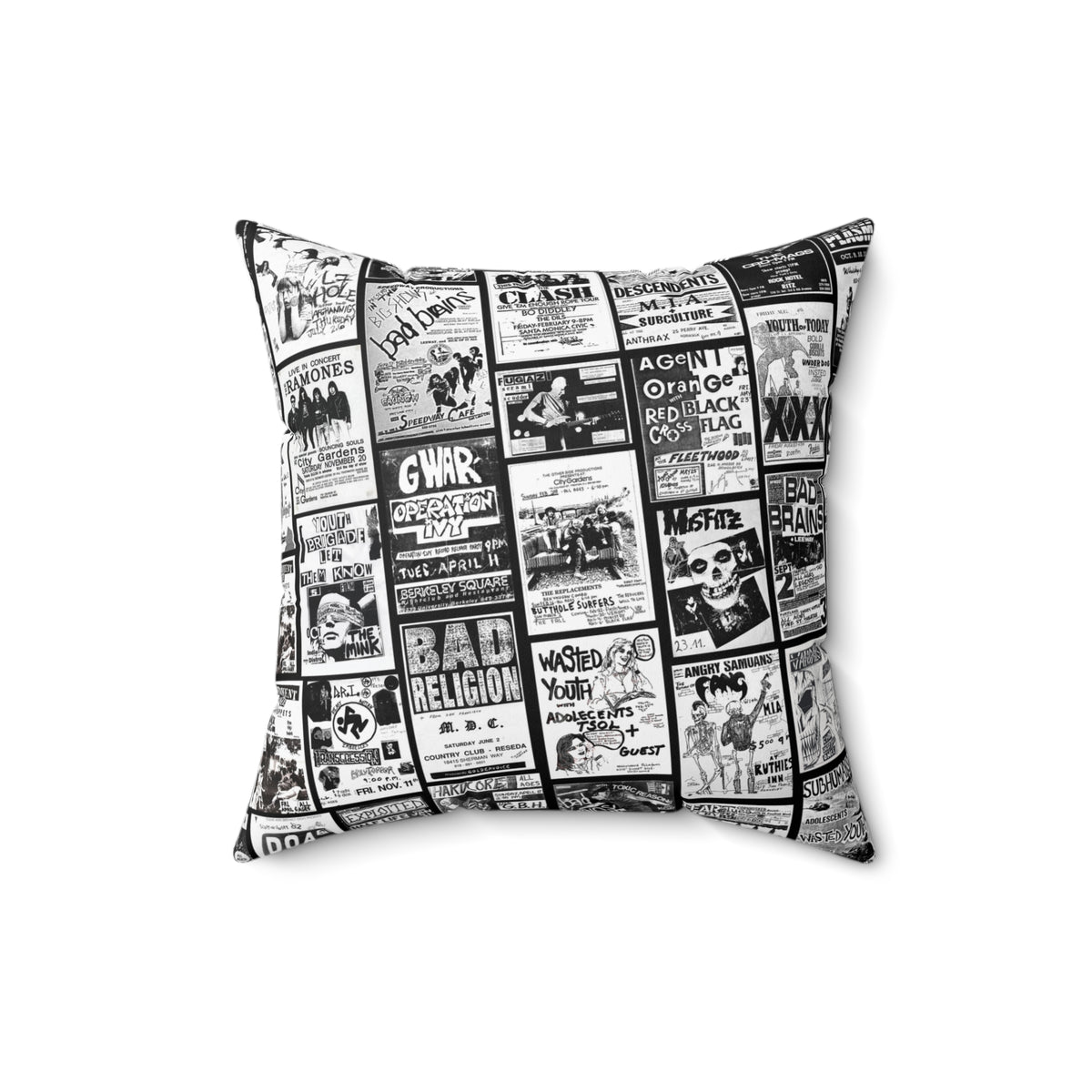 Punk Rock Band Show Throw Pillow: Vintage Music Lover Gift