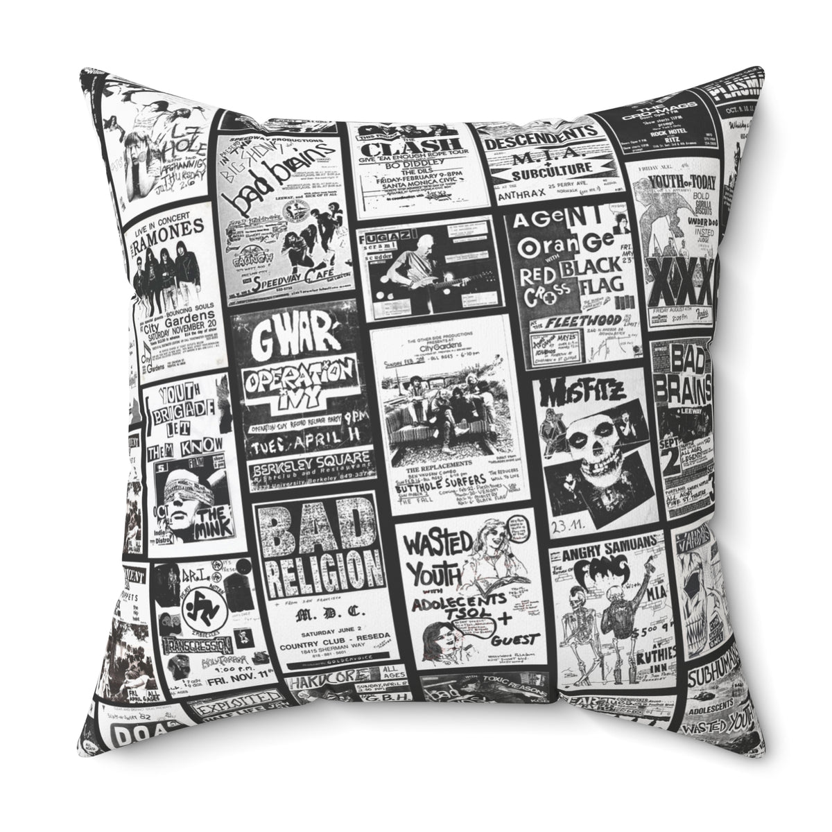 Punk Rock Band Show Throw Pillow: Vintage Music Lover Gift