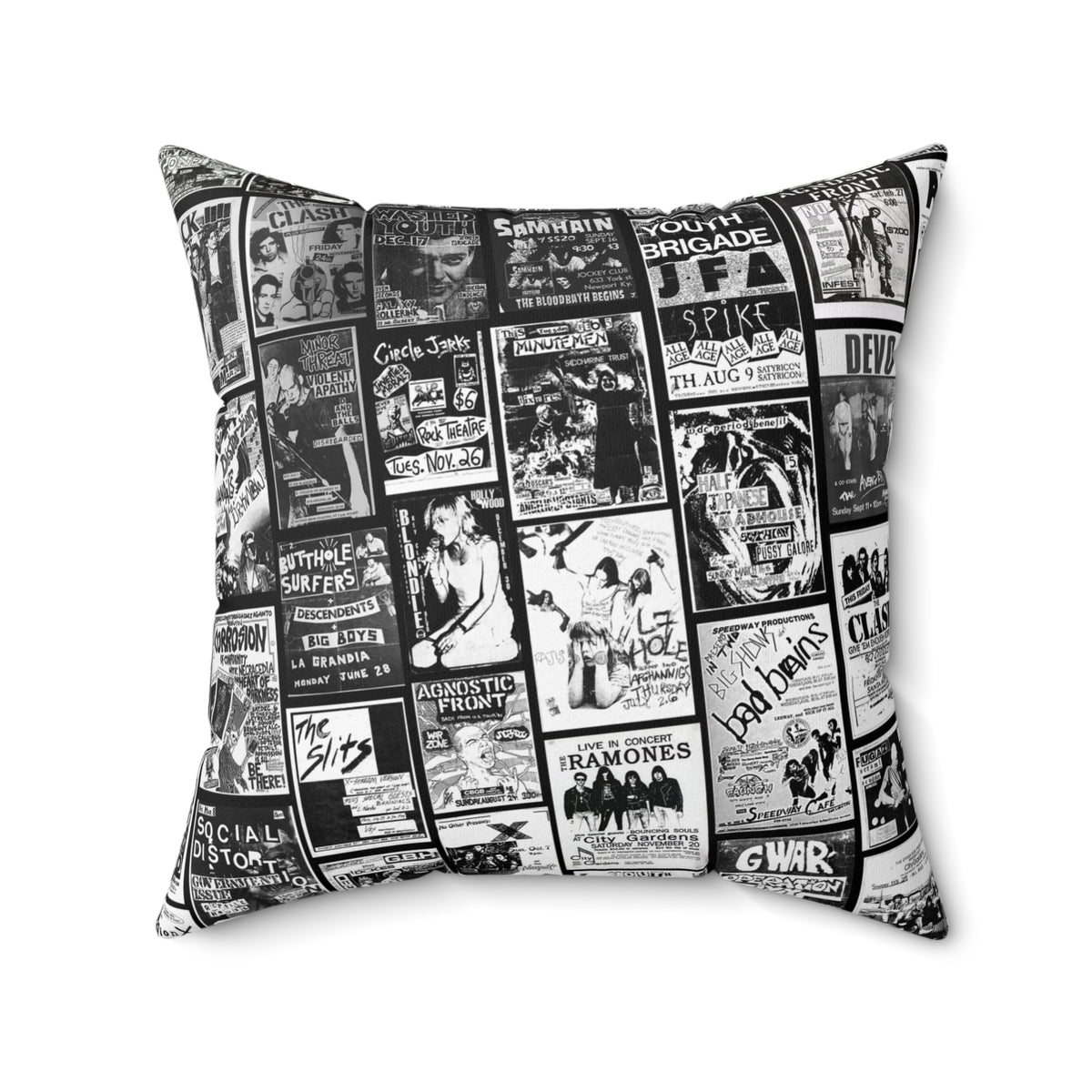 Punk Rock Band Show Throw Pillow: Vintage Music Lover Gift